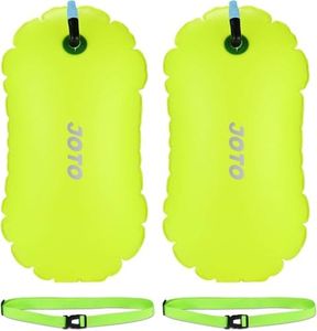 JOTO Bouée de Natation Swim Buoy Eau Libre, 【Lot de 2】 avec Ceinture Ajustable et Sangle, Entraînement en Toute Sécurité, à Haute Visibilité, pour Les Triathlètes, Kayakistes, Plongeurs en Apnée
