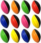 Blu Jay LMC Products Mini Football Pack - 5” Spiral Small Foam Footballs for Kids (Red, Yellow, Blue, Pink, Orange, Green) (12 Pack)