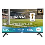 Hisense 32" 32E4QTUK HD LED TV with Freely - Direct Lit LED, Dolby Audio, Natural Colour Enhancer, Games Mode, Sports Mode with Freely, Disney +, YouTube, Netflix
