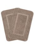 SARAL HOME EASY LIVING Saral Home Microfiber Anti-Skid Set Of 2 Bathmats (Beige, 45X70 Cm, Rectangular)