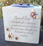 Special Dad - Grave Vase (Rose Bowl) with Butterfly and Flowers - Memorial Garden Graveside