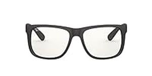 Ray-Ban RB4165 Justin Everglasses Rectangular, Rubber Black/Clear, 55 mm