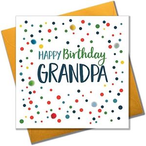Pom PomHappy Birthday Grandpa", POM031, grigio|verde|giallo|quercia