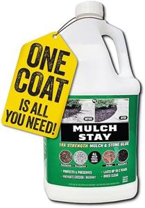 Mulch Stay Mulch Glue, Stone Glue & Preservative for Landscaping. 128 oz. Strongest Mulch Glue, Stops Washout, One Coat Advantage. Dries Clear, Ready to Use