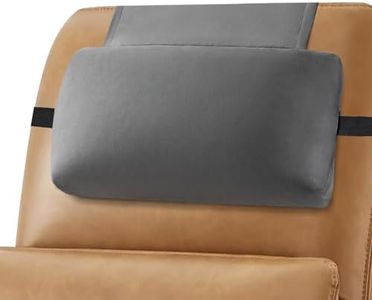 SofGlowly Head Recliner Pillow Adjustable Shredded Memory Foam Headrest for Chairs, Non-Slip Velvet Cushion for Pain Relief Neck Support, Travel Home Sofa Armchair with Zipper Cover