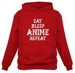 TeeStars - Eat Sleep Anime Repeat Women Hoodie XX-Large Red