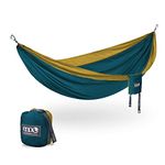 ENO DoubleNest Hammock - Lightweight, Portable, 1 to 2 Person Hammock - for Camping, Hiking, Backpacking, Travel, a Festival, or The Beach - Marine/Gold