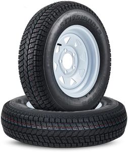 GarveeTech 2PCS ST175/80D13 175 80 13 Trailer Tire 5 Lug, Center Bore 3.2 Inch, 6 PLY, 2 Pack ST175 80D13 Tires, Muti Function Lawn Mower & Tractor Turf Tire (ST175/80d13)