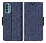 SBMS Flip Cover for Motorola Moto G62 5G Back Cover Case with Magnatic Closure | Inbuilt Stand | Card Pocket & Money Pocket (Mat Blue)