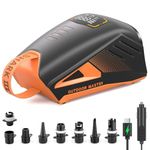 OutdoorMaster Shark 3 Paddle Board Pump Electric - 3'50" Fast Inflation, 20PSI 74Wh Rechargeable SUP Air Pump- Auto-Off & Deflation, 12V/15.8V DC & Type-C Input, 8 Nozzles for Inflatables, Boats,Kites