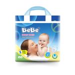 BeBe Baby Diaper Pants - Small Pack of 1, 3-6 Kg Triple Leakage Protection & Extra Comfort (32 Piece, S)