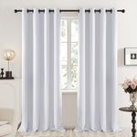 Deconovo Light Silver Grey Living Room Darkening Curtains 84 Inches Long, Blackout Curtains 2 Panels, 52W x 84L Inch, Thermal Bedroom Window Curtains for Kids Room