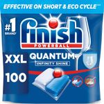 Finish Dishwasher Tablet, Quantum Infinity Shine, 100 Tabs, Fresh Scent, For a Fast Dissolving Clean and Sparkling Shine