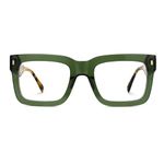 Zeelool Classic Square Eyeglasses Frame with Non-prescription Clear Lens for Men Shirmme ZJGA370364, Zjga370364-01 Green