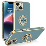 VENINGO iPhone 14 Case, Phone Cases iPhone 14, Cute Slim with 360° Ring Holder Kickstand Magnetic Car Mount Supported Soft TPU Drop Shockproof Protective Cover for iPhone 14 6.1 inch, Blue Grey