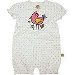 John Deere Baby Infant Girls Romper, White, 3/6M