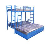 S. K. MODERN ART Iron Bunk Bed with Storage Box with Mattress (Blue Powder Coated, 3 X 6 Feet)