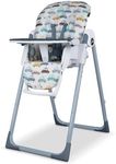 Cosatto Pip Adjustable Highchair, Birth to 15kg, Lightweight, Compact Foldable, Free Standing, Easy Clean, Padded Seat, Footrest, Tray Cup Holder (Beep Beep)