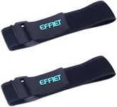 EFFIET Elastic Hook and Loop Cable Tie Fastening Cable Strap Adjustable Magic Securing Cord Organizer (Black, 20 In, 2 Pcs)