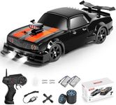 Fistone RC Drift Car 2.4GHz 1:16 Scale 4WD 18KM/H High Speed Remote Control Car with LED Lights, 2 Batteries and Rubber Tire, Racing Sport Toy Vehicle for Adults, Boys, Girls, and Kids