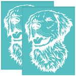 OLYCRAFT 2Pcs Self-Adhesive Silk Screen Printing Stencil Dog Pattern Mesh Transfers Stencil Animal Theme Silk Screen Stencil for Painting on Wood DIY T-Shirt Fabric -22x28cm