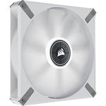 Corsair ML140 LED ELITE, 140mm PWM LED White Fan (Corsair AirGuide Technology, Magnetic Levitation Bearing, Up to 1,600 RPM, Eight Vibrant LEDs, Low Noise, High Airflow) Single Pack - White