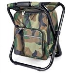BOSNONA 3 in 1 Fishing Stool Backpack Portable Lightweight Chair Rucksack with Cooler Bag Foldable Rucksack Stool for Camping Hunting Fishing
