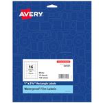 Avery Durable Waterproof Oil-Resistant Film Labels with Sure Feed Technology, 1" x 2-5/8", Laser/Pigment-Inkjet, 160 Labels (64501)