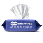 Floofs Bamboo Dog Wipes | Antibacterial Pet Care for Face, Ears, Bum & Wrinkles | Hypoallergenic Quick and Easy Cleaning | Fragrance-Free Grooming for Dogs & Cats | 100 Count, 15×20cm, 50gsm