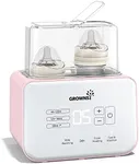 Baby Bottle Warmer, Gronwsy 8-in-1 Fast Milk Warmer with Timer Breastmilk or Formula, Fits 2 Bottles, Accurate Temperature Control, with Defrost, Sterili-zing, Keep, Heat Baby Food Jars Function