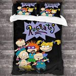 Knncch Rugrats TV Show Bedding,3D Bedding Comforter Quilt Set 3 Piece Bedding Set Duvet Cover Set with 2 Pillow Shams