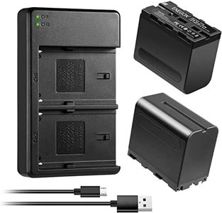 ENEGON 2 x 7200mAh NP-F970 NP-F960 NP-F930 NP-F950 Battery and Charger Kit Compatible with Sony DCR-VX2100, DSR-PD150, DSR-PD170, FDR-AX1, HDR-FX1, HDR-FX7, TR516, CCD-SC55, TR516, TR716, TR818, TR910