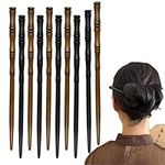 10pcs Wooden Hair Sticks Hair Chopsticks, Hair Sticks, Bamboo Shape Hair Holder Chinese Retro Hairpins Chopstick Carved Hair Sticks Decorative Hair Holder For Women Hair Accessories