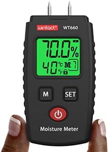 Wintact Pocket Wood Moisture Meter, Pin Type Water Leak Detector, Digital Moisture Tester for Lumber, Firewood, Walls, Drywall, Paper, Brick, Concrete Building Material Black