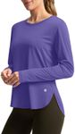 Women's Sun Shirts UPF 50+ Long Sleeve UV Protection Shirt Lightweight Quick Dry Workout Hiking Tops for Women(Vintage Purple,XL)