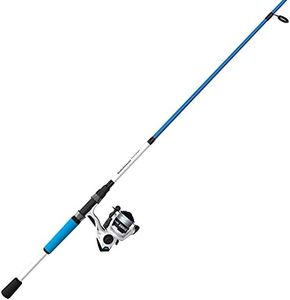 Zebco Roam Spinning Reel and Fishing Rod Combo, 6-Foot Fiberglass Fishing Pole, Split ComfortGrip Handle, Soft-Touch Handle Knob, Size 20 Reel, Changeable Right- or Left-Hand Retrieve, Green,Blue