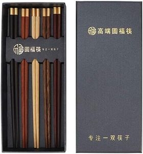 baguette japonaise Ensemble de 5 paires de baguettes japonaises style réutilisables, baguettes ensemble-cadeau de baguettes de sushi léger avec étui ustensiles de cuisine