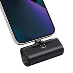 iWALK Mini Portable Charger 4500mAh Ultra-Compact Power Bank Small and Cute Battery Pack Compatible with iPhone 14/13/13 Pro/13 Pro Max /12/12 Pro/12 Pro Max/11 Pro/XR/X/8/Plus，Airpods and More,Black