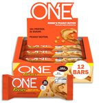 ONE Protein Bars, Reese's Peanut Butter, Gluten Free Protein Bars with 18g Protein and 3g Sugar, Snacking for High Protein Diets, 60g (12 Count)