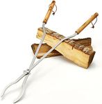 Campfire Bay Fire Pit Tongs - Stainless Steel - Heavy Duty Log Grabbers - Made in USA - Bonfire and Campfire Tools (42" Long)