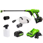 Greenworks 24V 600PSI Pressure Washer, Power Cleaner with 4ah USB battery&2A charger