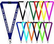 1 x Personalised Printed Lanyard. Personalised ID Neck Strap Lanyard. Lanyard for holding a name badge, ID card or keys. Red, Blue, Black, Yellow, White (Navy) (Hands Off ® Lanyard)