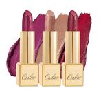 OULAC Metallic Shine Lipstick, Nude Plum Lipstick Set Glitter Long Lasting Lipsticks, High Impact, Ultra Hydrating Lip Color,Vegan & Cruelty-Free, Full-Coverage Lip 4.3 g*3