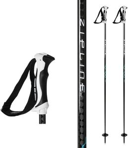 Zipline HEX 16.0 Carbon Graphite Weave Ski Poles – Lightweight, Durable, All-Mountain Adventures – Vibration Dampening, Freestyle - Alex Ferreira Poles (Black Diamond, 48" in./122 cm)