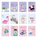 EKDALI Aesthetic Posters for room decoration | Kids Affirmation poster with Animals pictures for kids || Motivational Wall Abstract Poster set of 12 A5 Size (6 x 9 inches) (Pastel Colour)