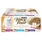 Fancy Feast Wet Cat Food, Cheddar Delights Variety Pack 3 Flavours - 85 g Can (12 Pack)