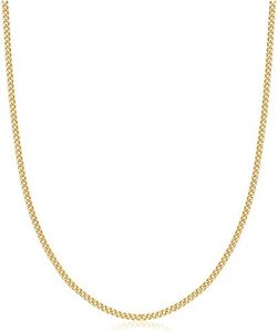 Barzel 18K Gold Plated Curb/Cuban Link Chain Necklace 2MM For Women or Men - Made In Brazil (24 Inches, 2MM Gold)