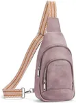 BOSTANTEN Sling Bag for Women Crossbody Purse Cross body Bag Leather Chest Bag with Removable Guitar Strap, Deep Purple