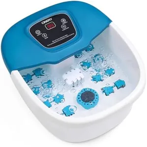 CINERY Foot Spa Bath Massager with Heat, Bubbles, Vibration and Pedicure Foot Spa with 16 Rollers for Feet Stress Relief, Foot Soaker with Mini Acupressure Massage Points & Temperature Control