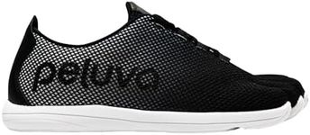 Peluva Strand Sport Mesh Trainer | Men's 5-Toe, Zero-Drop, Barefoot Shoes Black/White